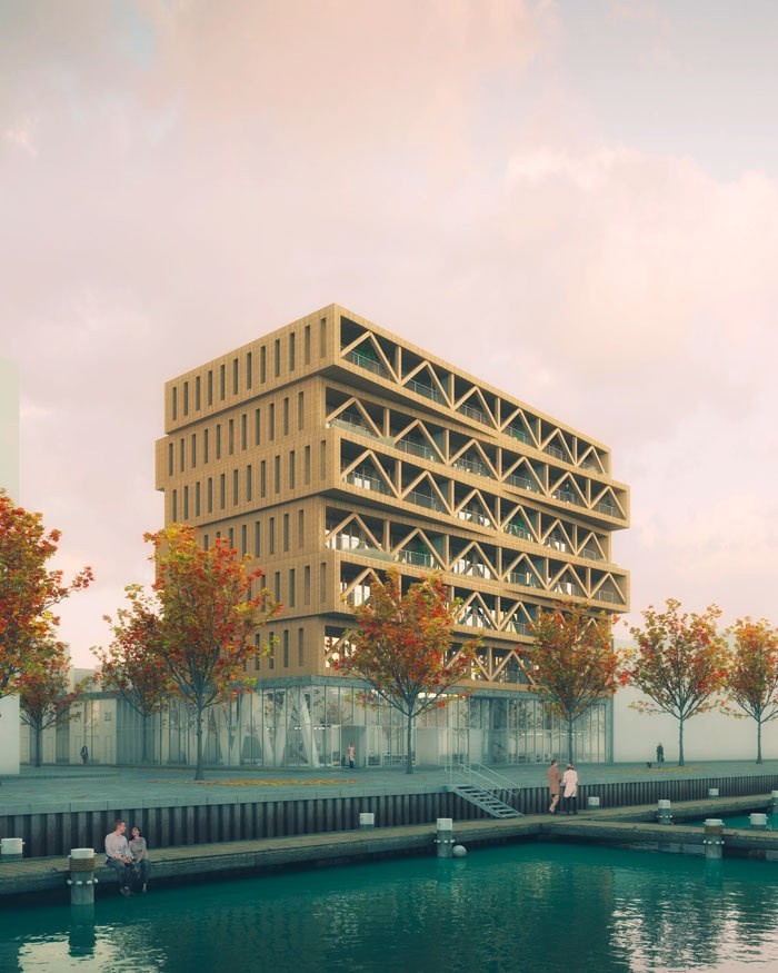 Hollands höchstes Holzhaus in Bau